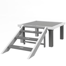Wooden Dog Training Place Board, Dog Training Platform with Ladder, Pet Agility System for Indoor Outdoor, Gray