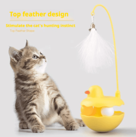 Cat Toys - Interactive Toy For Cat , Kitten Toys, Lightweight Resin Duck Shape Fun Stick For Kitten Play Indoor Outdoor ,Removable And Washable D (Option: Yellow duck)