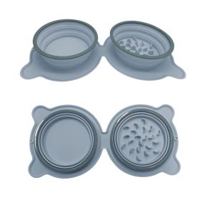 Pet Folding Silicone Bowl (Color: Gray)